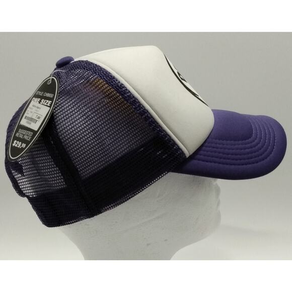NWT Trucker Funny DRUNK 2 Ball Cap Hat Adjustable Snapback Lucky 777 Purple - Picture 3 of 9